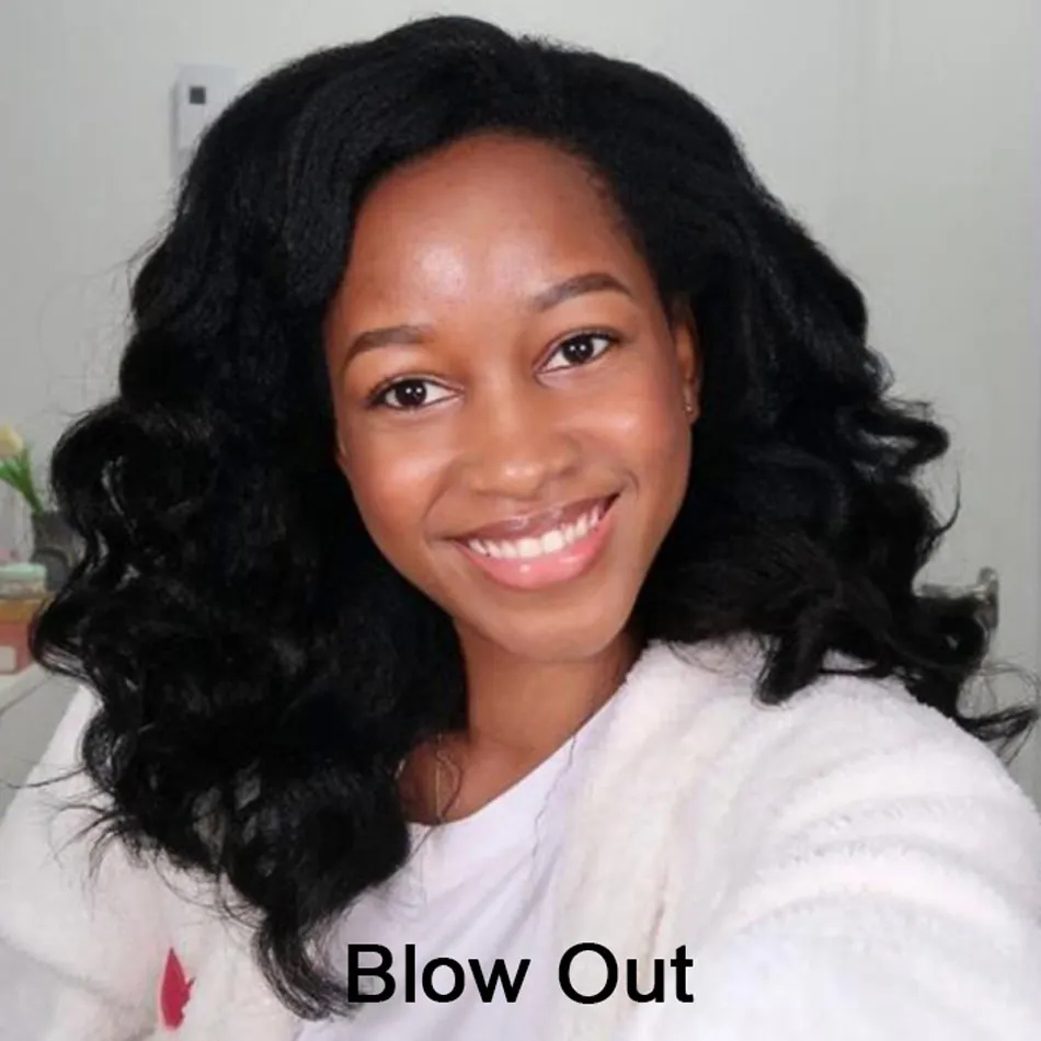 kinky straight half wig