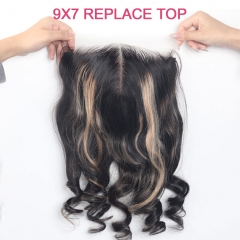 【Replacement Top】9x7 HD Lace Closure 1B/27 Highlights with Seamless Zipper