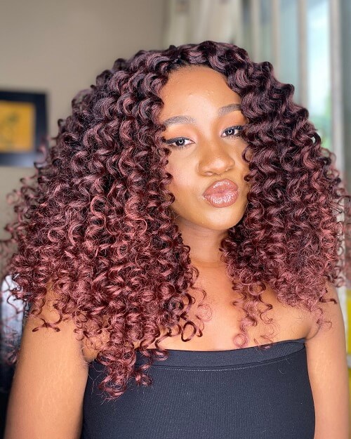 Crochet Reddish Brown Deep Wave Hair