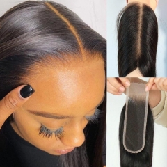 2x6 Kim K HD Lace Swiss Lace Closure Straight Brazilian Virgin Human Hair Preplucked