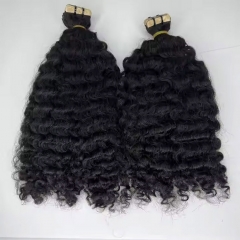 Elfin Hair New Arrival Tape In Extensions Raw Burmese Curly For Black Women Microlink Microloop Hair Extensions 20pcs/40pcs/80pcs/120pcs