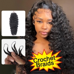 【Feather Crochet Braids】Raw Burmese Curly Seamless Soft Feather Crochet Hair Newest 100% Human Hair Extensions