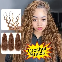 【Seamless Crochet Braids】Raw Burmese Curly #2 #4 #27 #30 #99J #350 Crochet Hair Human Hair Extensions