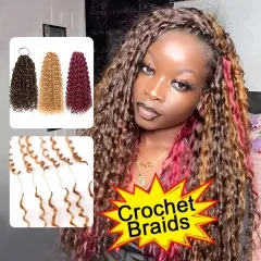 【Seamless Crochet Braids】 Pixie Curl #2 #4 #27 #30 #99J #350 Crochet Hair Human Hair Extensions