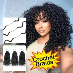 【Seamless Crochet Braids】Pixie Curl Soft Crochet Feather Braids Hair Newest 100% Human Hair Extensions