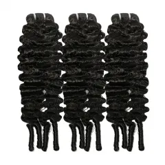 【12A 3PCS】3C 4A Burmese Curly Bundles with Spiral Curls End 100% Cambodian Raw Human Hair Extensions