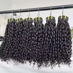 【12A 4PCS】Spiral Curly Hair Bundles 100% Human Virgin Hair Weave Pixie Curls Extensions