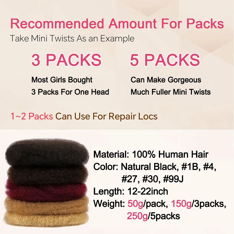 afro kinky bulk human hair