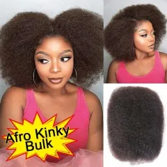 #4 Dark Brown 4C Afro Kinky Bulk 100% Premium Human Hair For Twists Braiding Dreadlock Locs