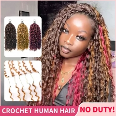 【Colored Miracle Knots Crochet Hair】Pixie Curls #2 #4 #27 #30 #99J #350 Crochet Braids Human Hair Extensions