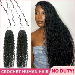 【Miracle Knots Crochet Hair】Spanish Curly Knotless Crochet Braids Human Hair Pre-looped Extensions Protective & Easy Install