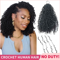 【Miracle Knots Crochet Hair】Yanky Twsits Knotless Crochet Braids Human Hair Pre-looped Extensions Protective & Easy Install