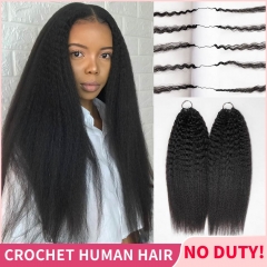 【Miracle Knots Crochet Hair】Kinky Straight Knotless Crochet Braids Human Hair Pre-looped Extensions Protective & Easy Install