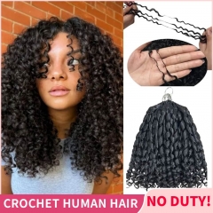 【Miracle Knots Crochet Hair】Spiral Curly Knotless Crochet Braids Human Hair Pre-looped Extensions Protective & Reusable