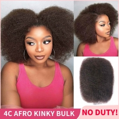 #4 Dark Brown 4C Afro Kinky Bulk 100% Premium Human Hair For Twists Braiding Dreadlock Locs