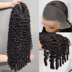 Burmese French Curly 13x4 HD Lace Closure Frontal Wig PreBleached PrePlucked Natural Hairline with Spiral Coily Ends