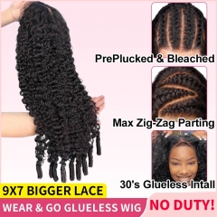 【Bye Bye Knots GLUELESS】Burmese French Curls 9x7 HD Lace Closure Wig Parting Max PrePlucked Hairline w/Spiral Coily Ends