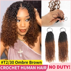 【Colored Miracle Knots Crochet Hair】#T2/30 Knotless Crochet Braids Human Hair Pre-looped Extensions Protective & Easy Install