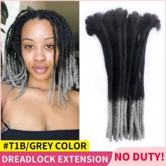 #T1B/Grey Handmade Dreadlocks Extensions 4C Afro Human Hair Locs Pre-Braided