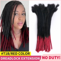 #T1B/Red Handmade Dreadlocks Extensions 4C Afro Human Hair Locs Pre-Braided