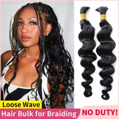 Loose Wave Bulk Hair for Boho Braiding Bohemian Knotless Braids Human Hair Extensions