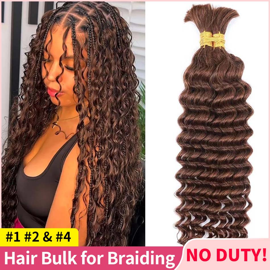 Chic #1 #2 #4 Color Human Hair for Boho Knotless Braids