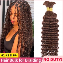 #1 #2 #4 Bulk Hair for Boho Braiding Bohemian Knotless Braids Human Hair Extensions