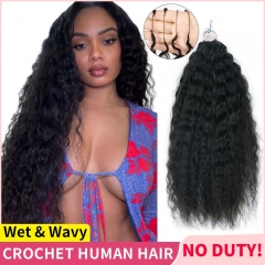 【Miracle Knots Crochet Hair】Wet & Wavy Knotless Crochet Braids Human Hair Pre-looped Extensions Protective & Reusable