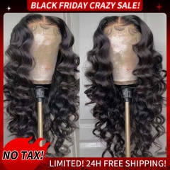 13x6 Loose Wave 180% Density Transparent Lace Frontal Closure Wig With Free Parting Space