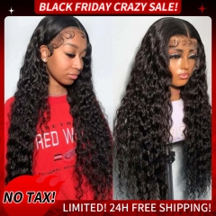 Brown Lace 13*6 Lace Frontal Wig Water Wave 180% Density Silky Human Hair