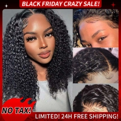 HD Lace 13*4 Lace Frontal Wig Deep Curly 180% Density Silky Human Hair