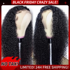 Transparent Lace 13*4 Lace Frontal Wig Deep Curly 180% Density Silky Human Hair
