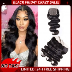 Elfin Hair 5*5/13*4 Body Wave Lace Closure Brown Lace Closure Hair Pieces and Wigs #1b Lace Closure