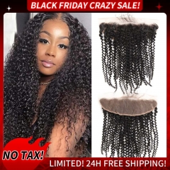 12A 13*4 Kinky Curly Lace Closure Brown Lace Closure #1b Lace Closure