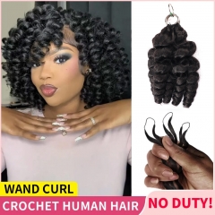 【Miracle Knots Crochet Hair】Wand Curls Knotless Crochet Braids Human Hair Pre-looped Extensions Protective & Easy Install