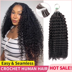 【Miracle Knots Crochet Hair】11 Textures Knotless Crochet Braids Human Hair Pre-looped Extensions Protective & Easy Install