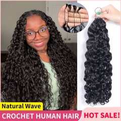 【Miracle Knots Crochet Hair】Natural Wave Knotless Crochet Braids Human Hair Pre-looped Extensions Protective & Easy Install