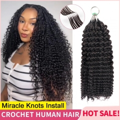 【Miracle Knots Crochet Hair】11 Textures Knotless Crochet Braids Human Hair Pre-looped Extensions Protective & Easy Install