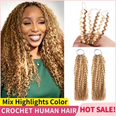 【Colored Miracle Knots Crochet Hair】#P4/27 #P2/30 #P6/24 Knotless Crochet Braids Human Hair Pre-looped Extensions Protective & Easy Install