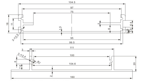 Wall mounting aluminum extrusion enclosures