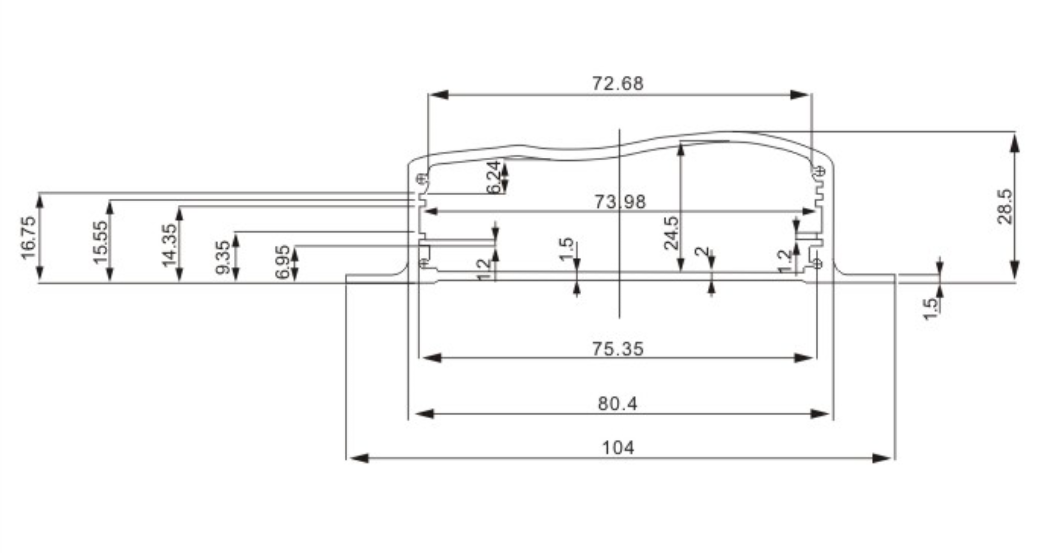 Wall mounted anodized aluminum electronic enclosures electronic casing