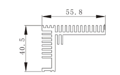 Aluminum heat sink 56x40.5mm for CPU