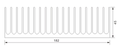 Aluminum heat sink 180X45mm