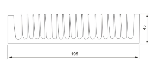 Cheapest Aluminum heat sink 195X45mm