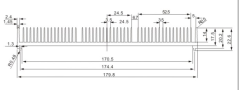 Aluminum heat sink 180X23mm