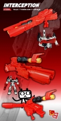 X2 TOYS - XT004 INTERCEPTOR KIT - ADD ON TRANSFORMING GUN FOR TITAN METROPLEX - RED VERSION