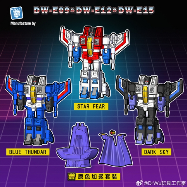 [Pre-order] DR.WU DW-E09 STAR FEAR Starscream & DW-E12 BLUE THUNDER Thundercracker & DW-E15 DARK SKY Sky Warp Set of 3