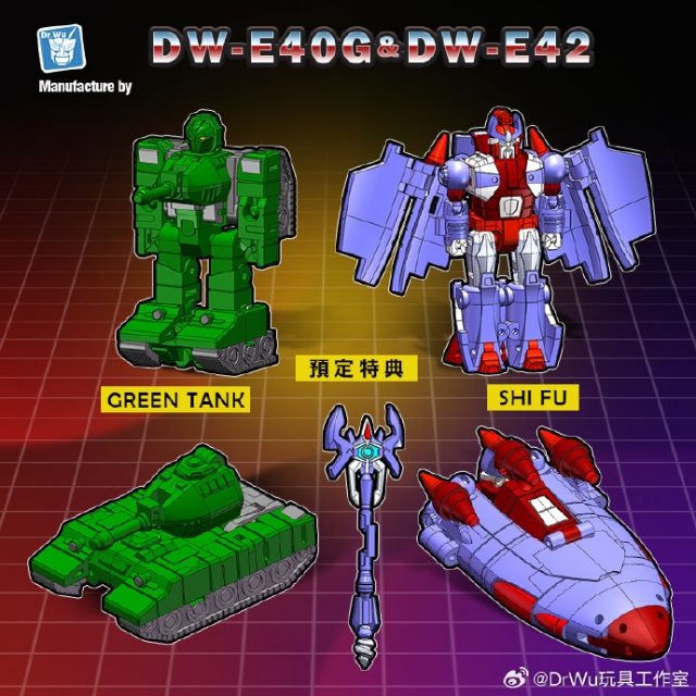 [Pre-Order] DR.WU DW-E40G GREEN TANK WARPATH & DW-E42 SHIFU ALPHA TRION SET OF 2