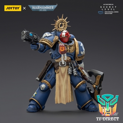 JoyToy JT02786 1/18 Warhammer 40K Ultramarines Metaurus with Power Axe Stormshield and Plasma Pistol