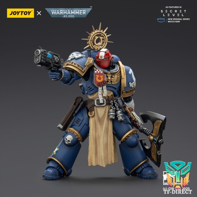 JoyToy JT02786 1/18 Warhammer 40K Ultramarines Metaurus with Power Axe Stormshield and Plasma Pistol